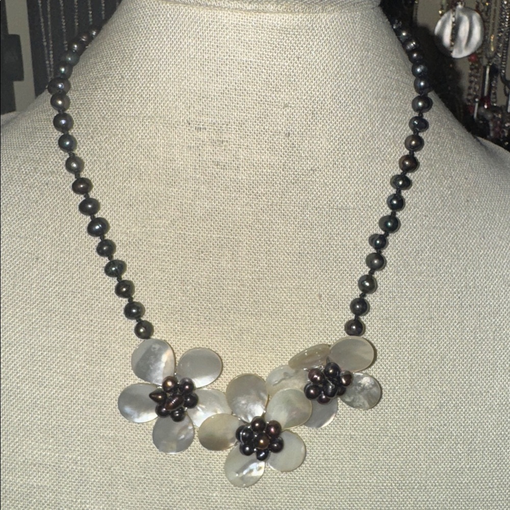 Floral Freshwater Pearl Necklace
